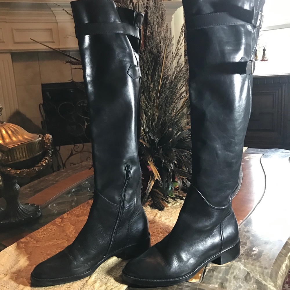 STEVEN BY STEVE MADDEN LA PEEP OVER THE KNEE BOOTS